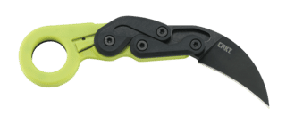 CRKT Provoke First Responder Folding Karambit Knife in Zap Green Grivory has a 2.47" blade